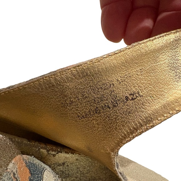 Rare Vtg Bridget Platform Wedge Leather Sandals Dragon Tattoo Print, Sz 9 - Picture 9 of 16